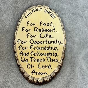 BSA Philmont Scout Ranch Grace Wall Plaque Vintage New Mexico Oval Faux Carved